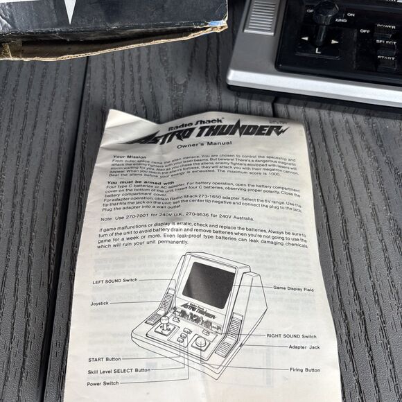 Tandy RADIO SHACK ASTRO THUNDER 80s VFD GAME BOXED BOX MANUAL 60-2197 - Japan - Picture 3 of 16